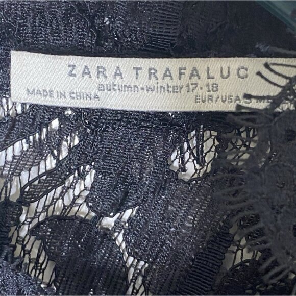 Zara Trafaluc Crop Top Women Sz S Embroidered Lace Zip Up Sleeveless Tank Blouse - Picture 8 of 9